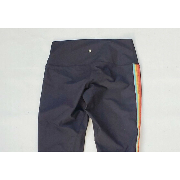 Spiritual Gangster Intent 7/8 Leggings Rainbow Stripe High Waist Size M B - Picture 5 of 6